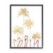 Bayou Breeze Tall Flamingoes Golden Palm Trees over White by Ziwei Li - Graphic Art Print Wood in Brown | 30 H x 24 W x 1.5 D in | Wayfair