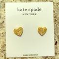 Kate Spade Jewelry | Kate Spade Diamond Heart Earrings | Color: Gold | Size: Os