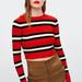 Zara Tops | New Zara Red & Black Striped Knit Long Sleeve | Color: Black/Red | Size: M