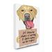 Stupell Industries Labrador Bad Dog Humor Chewing Shoes Pet Sign by Danny Gordan - Graphic Art Print Canvas/ in Brown/Red | Wayfair ab-168_cn_30x40