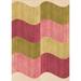Green/Pink 84 x 0.35 in Indoor Area Rug - East Urban Home Geometric Green/Ivory/Pink Area Rug Polyester/Wool | 84 W x 0.35 D in | Wayfair