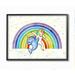 Zoomie Kids Unicorn & Narwhal Dab Dance Rainbow by Ziwei Li - Graphic Art Print Wood in Brown | 10 H x 15 W x 0.5 D in | Wayfair