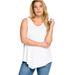 Plus Size Women's V-Neck Pointed Front Tank by ellos in White (Size 34/36)