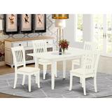 Red Barrel Studio® Alysin Butterfly Leaf Rubberwood Solid Wood Dining Set Wood/Upholstered in White | 29 H in | Wayfair