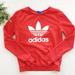 Adidas Tops | Adidas Red Trefoil Logo Crewneck Sweatshirt | Color: Red | Size: Xs