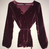 J. Crew Tops | Faux-Wrap Top In Drapey Velvet | Color: Red | Size: 2