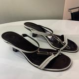 Gucci Shoes | Gucci Tom Ford Size 9 White Leather Strap Sandals | Color: Black/White | Size: 9