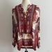 Anthropologie Tops | Anthropologie Paisley Print Tunic W/ Lace Detail | Color: Cream/Red | Size: M