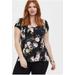 Torrid Tops | Black Floral Button & Corset Back Blouse | Color: Black | Size: 1x