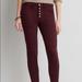 American Eagle Outfitters Jeans | American Eagle Womens Burgundy Satin Jeggings | Color: Purple/Red | Size: 2