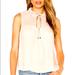 Free People Tops | Free People Ruffle Me Up Front Tie Tank Blouse | Color: Tan/White | Size: Xs