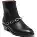 Coach Shoes | Coach Allen Black Leather Chain Embellished Bootie | Color: Black/Silver | Size: 5.5