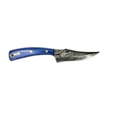 Titan International Knives Damascus Blue Older Timer Design Fixed Blade Skinning Knife 8 inch TDK-214