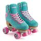 Osprey Retro Quad Roller Skates for Adults – Women's Lace Up High Top Roller Boots - Multiple Designs, Blue/Pink, UK ADULT 5/EU 38