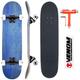 Venom Core Complete Skateboard - Blue Wood Stain Deck - Double Kick Trick Skateboard for Kids Boys/Girls Adults Beginners -Advance - Deck/Trucks/Wheels etc - Blue Deck/Black Trucks - 7.75