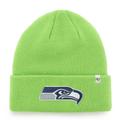 Men's '47 Neon Green Seattle Seahawks Secondary Basic Cuffed Knit Hat