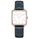 Women's Rose Gold Crystal Square Watch – Leather Strap, Blue / white, Strap