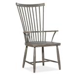 Hooker Furniture Marzano Solid Wood Windsor Back Arm Chair in Gray Wood in Brown | 44 H x 23.5 W x 25.75 D in | Wayfair 6025-75302-95