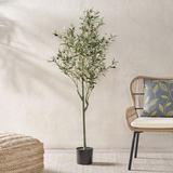 Primrue Aarav Artificial Olive Tree in Pot Plastic | 59 H x 23 W x 23 D in | Wayfair 96CFACBC690E42FFBA00768BF8E5AC6E