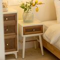 Bay Isle Home™ Aril Fully-Assembled Modern Farmhouse Woven Cane Nightstand, End Table w/ 1 Drawer Wood in White | Wayfair