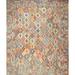 Blue/Brown 72 x 0.35 in Indoor Area Rug - Foundry Select Laduke Geometric Power Loom Area Rug in Brown/Orange/Blue Polyester/Wool | Wayfair