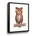 Redwood Rover 'Curious Owl on The Branch Bird' - Print Canvas in Brown/Green | 18 H x 24 W x 2 D in | Wayfair 45F1AB711C904CAF83ADCA4B06D34AEF