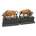 Bey-Berk Double Bull Book Ends Metal | 6.25 H x 3.5 W x 6.75 D in | Wayfair R19K