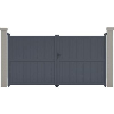 Gartentor aus Aluminium Maurice - 349.5 x 180.9 cm - Grau Image