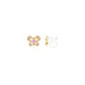 Chanteur Designs Girls' Earrings Multi - Pink Crystal & Goldtone Butterfly Clip-On Earrings