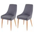 Set 2x sedie HW C-B44 ii design retro anni 50 metallo tessuto grigio scuro