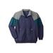 Men's Big & Tall KS Sport™ Wicking Color Block Full Zip Track Jacket by KS Sport in Navy Colorblock (Size 5XL)