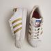 Adidas Shoes | Adidas Superstar Sneakers Shell Toe White Gold | Color: Gold/White | Size: 3.5g