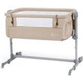 Kinderkraft Beistellbett NESTE UP, Babybetten, Zustellbett, Kinderbett, Kinderreisebett, 2 in 1, Höhenverstellung, mit Zubehör, Matratze, Leichte Konstruktion 9 kg, Beige