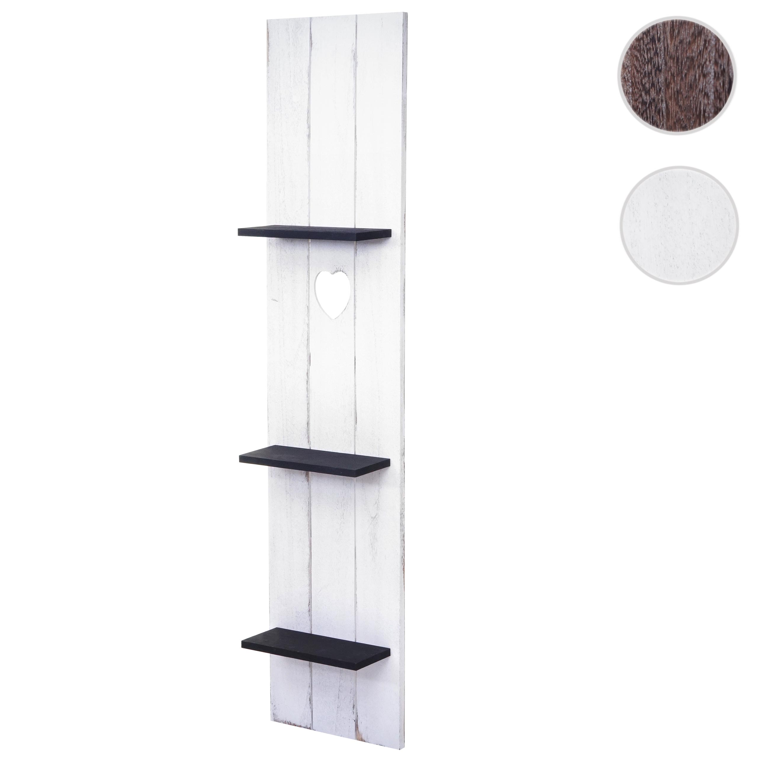 Wandregal HWC-C92, Wandpaneel Holzregal Regal, 3 Ebenen 150x33x13cm Massivholz Vintage ~ braun shabby Image