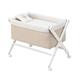 Cambrass Mini-Kinderbett mit gekreuzten Beinen und Rollen mit Bremsen - Babybett für die ersten Monate des Babys - leicht zu transportieren - Mini-Kinderbett Schere Holz 55 x 87 x 74 cm Sky Beige/Weiß