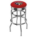 Holland Bar Stool NCAA Bar & Counter Stool Plastic/Acrylic/Leather/Metal/Faux leather in Gray | 30 H x 18 W x 18 D in | Wayfair L7C3C25FlaPan