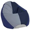 Factory Direct Partners SoftScape Dew Drop Bean Bag Faux Leather/Scratch/Tear Resistant/Water Resistant in Gray/Blue | 24 H x 30 W x 30 D in | Wayfair