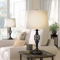 Lark Manor™ Brindley 24.5" Spiral Cage Table Lamps - Oil-Rubbed Bronze Metal in Brown/White | 24.5 H x 14 W x 14 D in | Wayfair