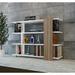 Ebern Designs Anunciacin 35.4" H x 47.2" W Geometric Bookcase Wood in Brown/Gray | 35.4 H x 47.2 W x 11.8 D in | Wayfair