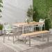Orren Ellis Rectangular 6 Person 62.75" Long Outdoor Dining Set Wood/Metal in Gray | 30 H x 62.75 W x 27.5 D in | Wayfair