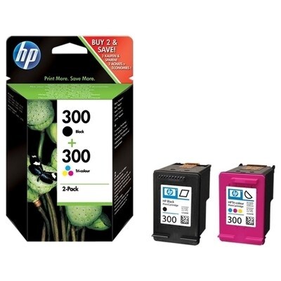HP 300 2er-Pack 200 Seiten Schwarz Cyan Magenta Gelb Image