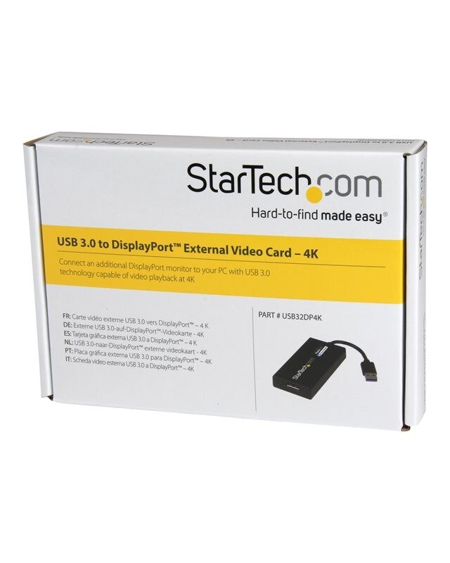 StarTech.com USB 3.0 to 4K DisplayPort External Multi Monitor Video Graphics Adapter Externer Videoadapter DisplayLink DL-5500 Schwarz