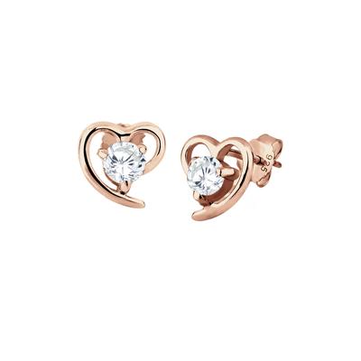 Elli Herz Liebe Zirkonia 925 Sterling Silber rosefarben Damen Image