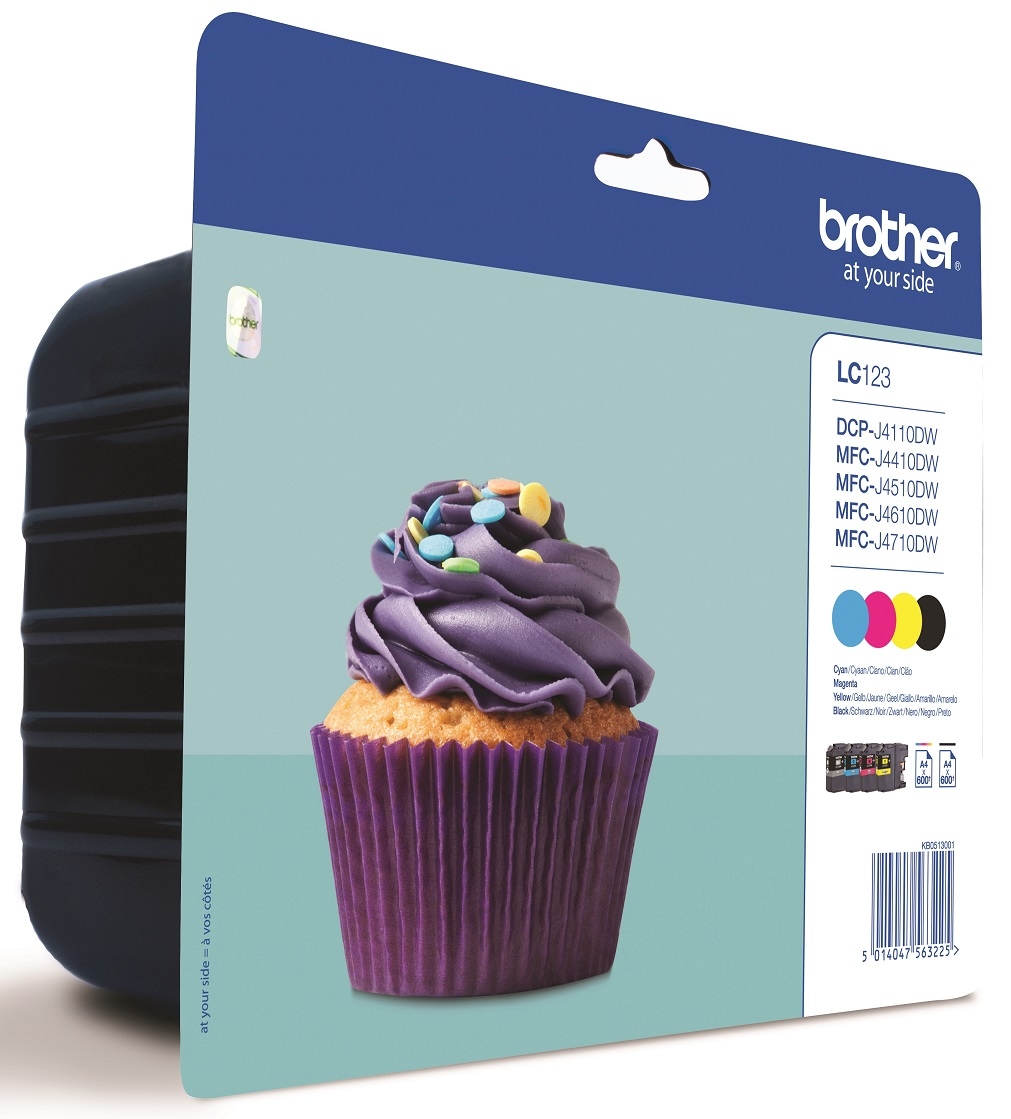 Brother LC123VALBP Original Tintenpatrone Schwarz, Cyan, Magenta, Gelb Multipack 4 Stück Image