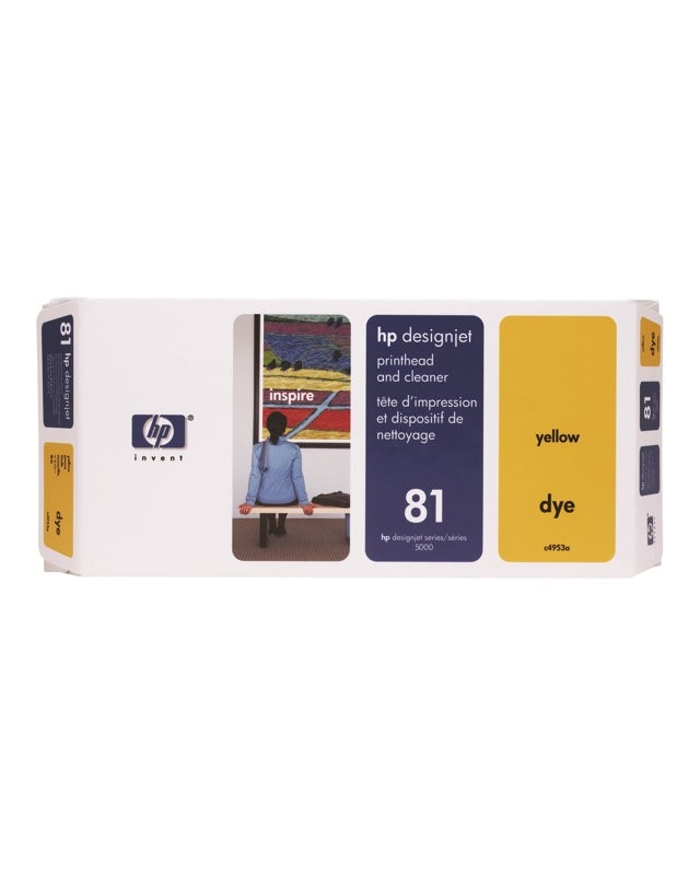 HP Gelb Druckkopf mit Reiniger für DesignJet 5000 5000ps 5500 uv 5500mfp 5500psd Image