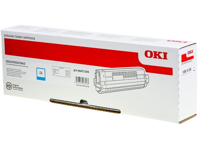 Laser/Kopierer OKI 46471103 OKI C823 TONER CYAN ST Image
