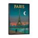 East Urban Home Paris Moonlight by IdeaStorm Studios - Picture Frame Graphic Art Print Metal in Green/Yellow | 40 H x 26 W in | Wayfair