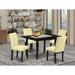 Latitude Run® Cordwell Butterfly Leaf Rubber Wood Dining Set Wood/Upholstered in Black | Wayfair 6F7B70F3DE864A9E887B53902EE6B682