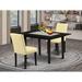 Latitude Run® Cordwell Butterfly Leaf Rubber Wood Dining Set Wood/Upholstered in Black | Wayfair 422E962D7318406DB060262FBD58517A