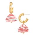 Madewell Jewelry | Madewell Stone Shell Charm Mini Hoop Earrings | Color: Gold/Pink | Size: Os